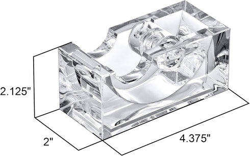 Amazing Abby - Tanya - Acrylic Tape Dispenser, Plastic Label Roll Holder, Clear Sticker Organizer, Perfect Office Desktop Storage Solution for Tap...