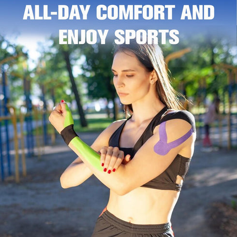 5 Rolls Waterproof Breathable Kinesiology Tape, Athletic Elastic Kneepad Muscle Pain Relief Knee Taping for Gym Fitness Running Tennis Swimming Fo...