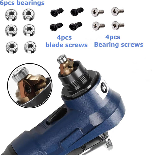 6Pcs Bearings,4Pcs Bearing Screws & 4Pcs Blades Screws for Mini Pneumatic Chamfering Machine,Replaceable Chamfering Tool Accessories Kits...