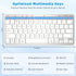 Bluetooth Keyboard, Ultra-Slim Wireless Keyboard for iPad, Rechargeable Ergonomic Computer Keyboard for iOS, Android, Windows PC Tablets Phone, Wh...