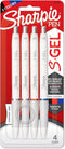 SHARPIE S-Gel, Gel Pens, Medium Point (0.7mm), White Barrel, Assorted Ink Colors, 4 Count...