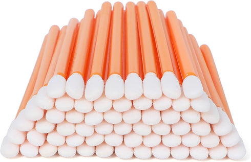 Foam Swabs 4.1" (100 pcs, Round Head, Orange) Cleanroom Detailing Swab Sponge Sticks for Inkjet Printer, Optical Instruments (C5709C)...