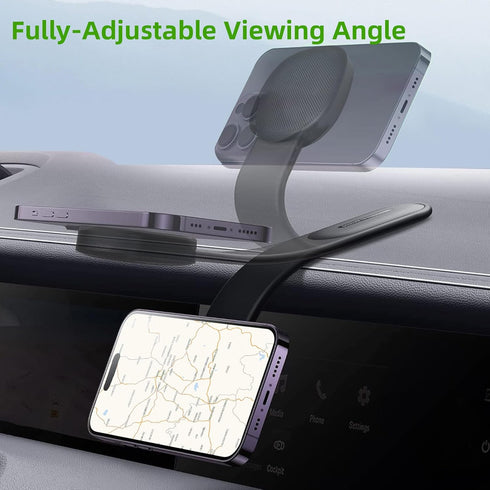 for Magsafe Car Charger Mount, Wireless Car Charger Mount with Magnetic for iPhone 15 14 13 12, 15W Car Wireless Charger with Bendable Memory Tita...