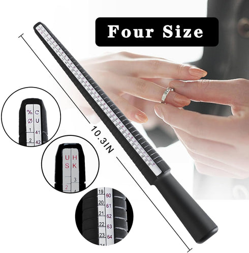 Novellaire 7-Piece Ring Sizer Measuring Tool for Both Men and Women. Includes Finger Ring Measurer, Ring Sizers, Ring Making Kit, Ring Mandrel, an...