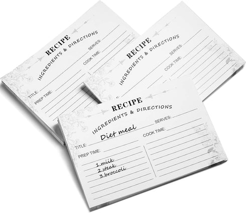 80 Pack Recipe Cards, 4 x 6 Inch Kraft Double Sided Recipe Cards Cooking Recipe Cards Stock Thick Cardstock Recipe Cards with Lines for Weddings, ...