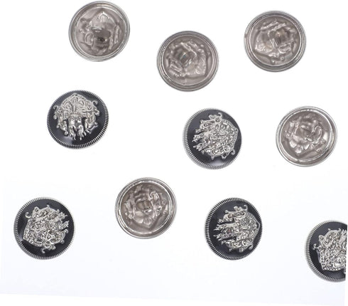 10pcs Metal Buttons Silver Buttons Metal Snap Buttons Black Trim DIY Sewing Buttons Sewing Buttons for Clothes Blazer Buttons Women Durable Sewing...