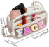Clear Preppy Patch Makeup Bag Cosmetic Pouch with Glitter Bling Letters for Women Teen Girls Sister, Make Up Travel Stuff Organizer Cute Stylish T...