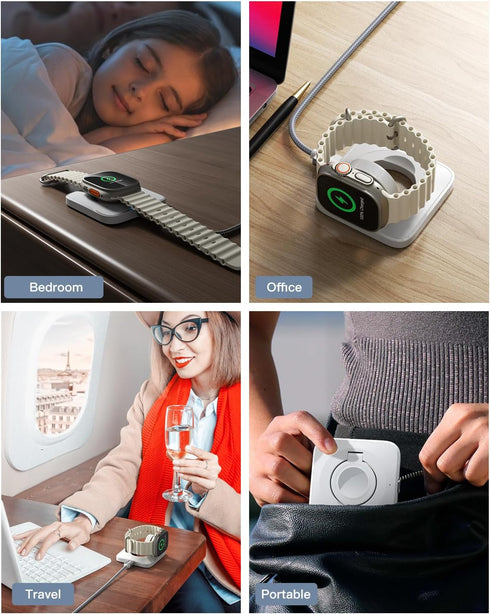 ?????????????? Foldable Wireless Magnetic iWatch Charger, Wireless Magnetic Charging Pad, Compatible with iWatch 2/3/4/5/6/7/8(White)...