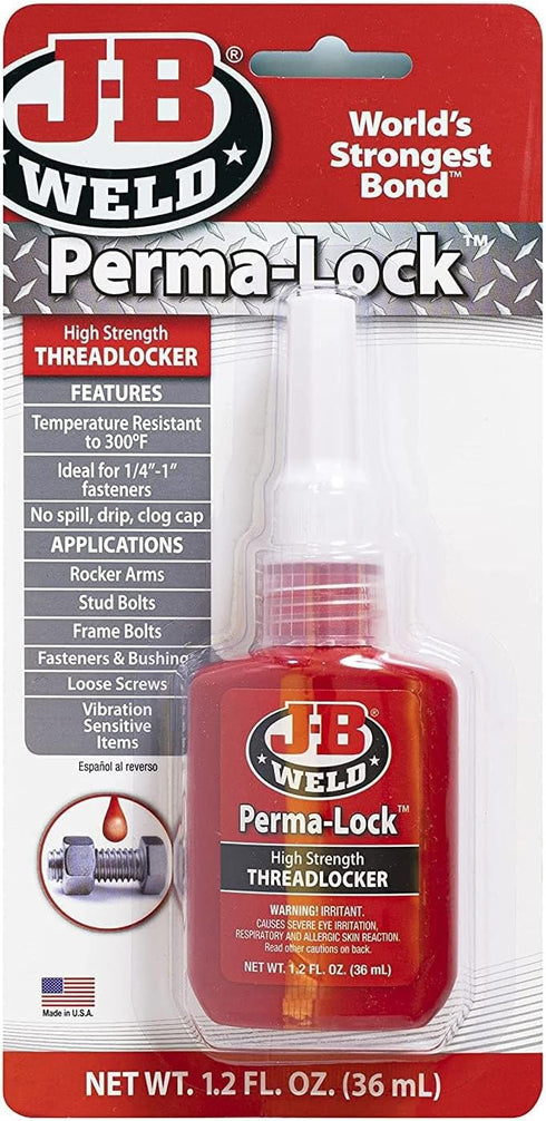 J-B Weld 27136 Perma-Lock High Strength Threadlocker - Red - 36 ml...