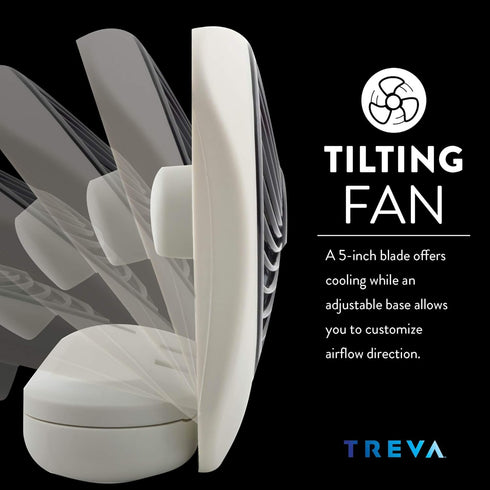 O2COOL Treva 5 Inch Battery Powered Fan Portable Desk Fan 2 Cooling Speeds with Compact Folding & Tilt Design Cubicle Accessories Small Portable (...