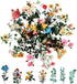 80 Pieces Natural Vintage Flower Stickers for Scrapbooking, Self-Adhesive Scrapbooking Stickers Supplies Journal for Adult Card Making Letters DIY...
