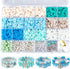 SUNNYCLUE 1 Box DIY 4 Sets Ocean Theme Bracelet Making Kit White Blue Polymer Clay Beads Bulk Starfish Howlite Bead Summer Hawaii Sea Charms Glass...