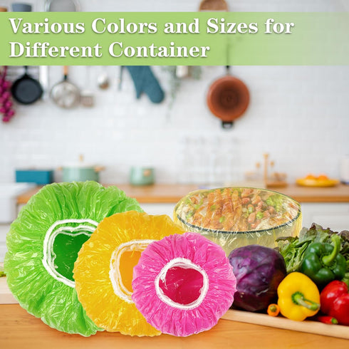 Plastic Bowl Covers Elastic Reusable - 60 PCS Fresh Keeping Bags, 3 Size Food Covers Stretch, Shower Cap Bowl Storage Covers?6/8/10inch?...