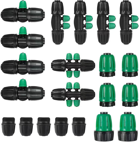 US Standard Faucet Adapter 2pc, 3/4 "Faucet to 1/2" Drip Irrigation Fitting,2pc 6-way Connector 4pc 4-way Connector 4pc 3-way Connector 4pc 1/2 En...