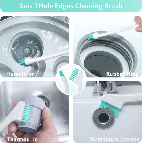 Small Cleaning Brushes for Household, 8Pcs Set with Detailed Cleaning Tool for Windows, Doors, Bottles, Car, and More...