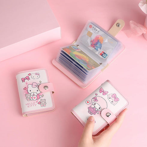 Credit Card Holder for Women and Girl, 2Pce Cute Mini Thin Leather ID Card Holder Soft PU Leather Credit Card Organizer with 20 Card Slots...