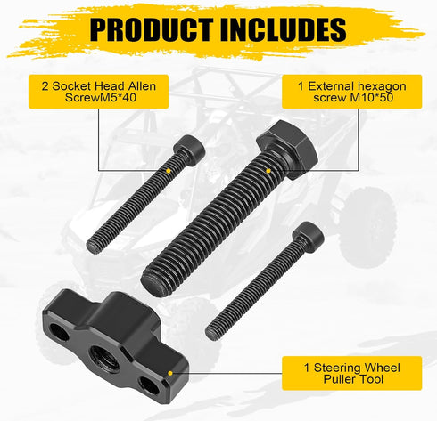 Chelhead Steering Wheel Puller Tool Compatible with Polaris RZR XP1000 Turbo, UTV Steering Wheel Removal Tool...