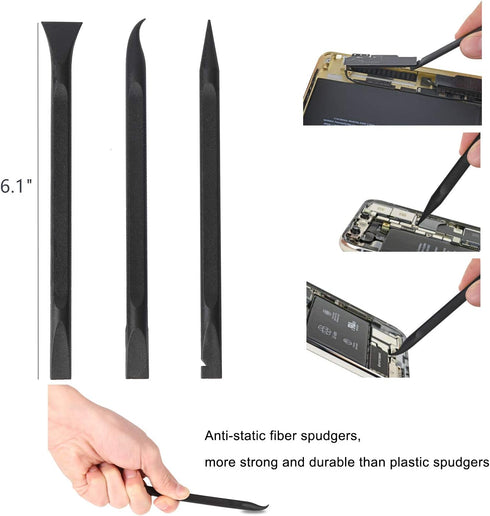 Kaisi 32 in 1 Professional Electronics Screen Opening Pry Tool Repair Kit with Steel and Carbon Fiber Nylon Spudgers, Double Side Adhesive Tape an...