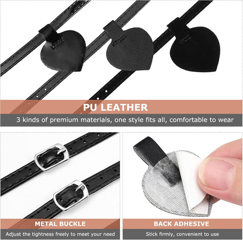 Healifty 3 Sets Detachable High Heels Anti Slip Shoe Straps Anti- Loose Heels Ankle Straps Self- Adhesive Heel Cushion Inserts Heel Straps for Hig...