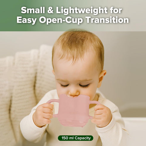 haakaa Silicone Toddler Cups, BPA Free Drop-Proof Training Cups for Baby 6 Months+, 5 Ounce (Blush)...