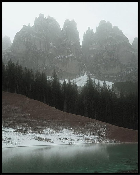 Posterizer 1 pcs-beautiful nature scene with evergreen trees and mountains 6-Landscape & Nature Art-Gift for Art Lovers-Decor for Home & Office- u...