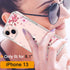 GiiKa for iPhone 13 Case with Screen Protector, Clear Full Body Protective Floral Girls Women Shockproof Hard Case with TPU Bumper Cover Phone Cas...