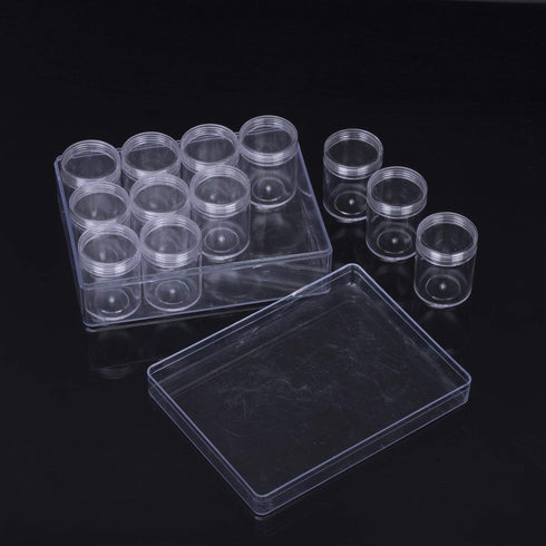 TDOTM 12 Grids Transparent Plastic PS Jewelry Earring Beads Sewing Pills Beads Organizers Storage Bottle(1 Pack)...