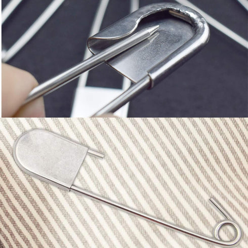 6 Pack Large Safety Pins, 5 Inches Heavy Duty Stainless Steel Oversize Safety Pins, Extra Large Pins for Blankets, Heavy Laundry, Crafts and Decor...