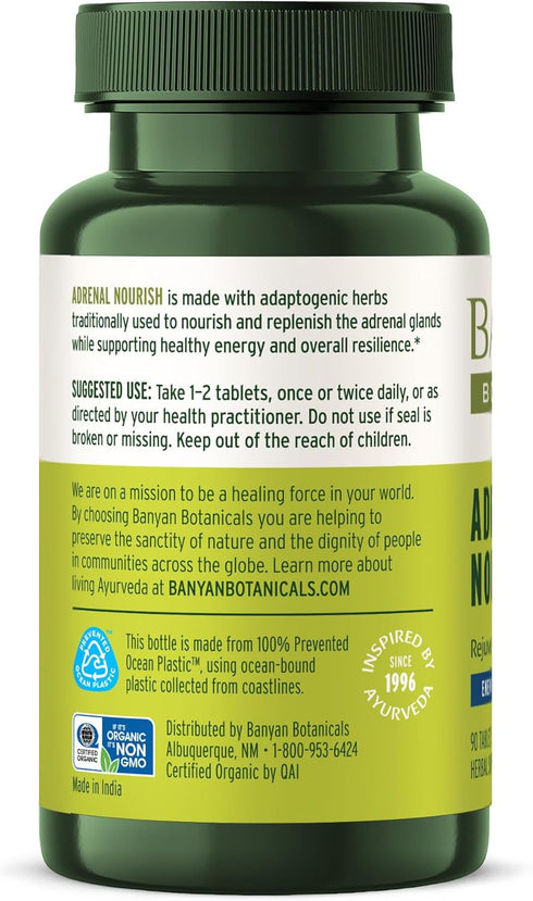 Banyan Botanicals Adrenal Nourish – Organic Adaptogen Supplement - Adrenal Support for Natural Energy with Organic Ashwagandha, Gokshura & Guduchi...