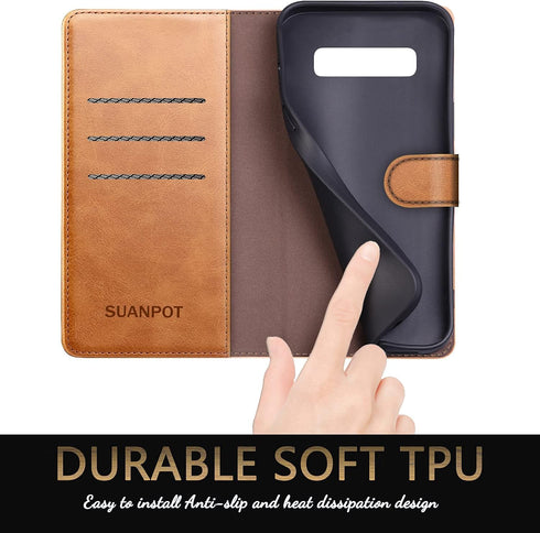 SUANPOT for Samsung Galaxy S10 6.1"(NON S10e,S10+) with RFID Blocking Leather Wallet case Credit Card Holder,Flip Folio Book Phone case Shockproof...