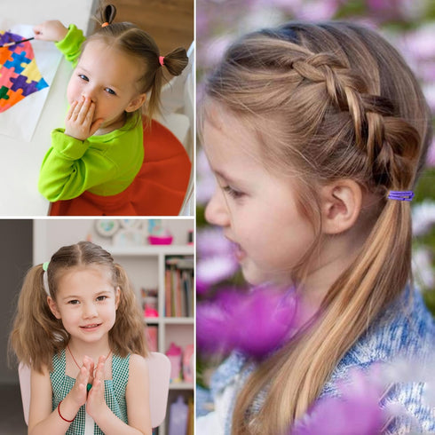 200PCS Elastic Hair Ties, No Crease Hair Small Ponytail Holders for Kids Girls Baby Toddler, Multicolor, Hair Accessories...