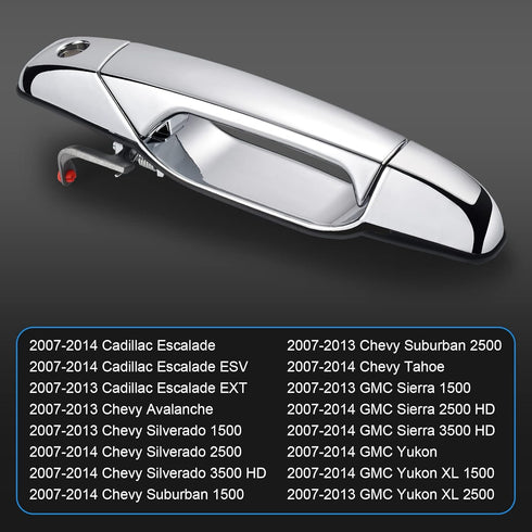 FAERSI Outside Exterior Door Handle Front Driver Side for 2007-2014 Chevy Avalanche Silverado Tahoe GMC Sierra, Yukon, Yukon XL, Cadillac Escalade...