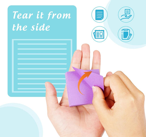 12 Pads Mini Sticky Notes 2 x 2In,12 Bright Colorful Sticky Note Pads 50 x 50mm,1200 Sheets Small Posted Notes,100 Sheets/Pad Super Sticking Power...