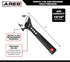 ARES 79001-6-Inch Adjustable Wrench - 15/16-Inch Jaw Capacity - Chrome Vanadium Steel Construction - Ergonomic TPR Handle...