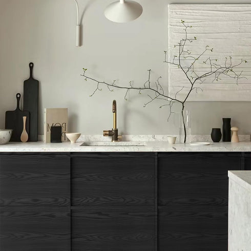 Abyssaly Wood Contact Paper, Thicken Natural Wood Peel and Stick Wallpaper for Cabinets, Self Adhesive Film Removable Vinyl Black Wood Wallpaper f...