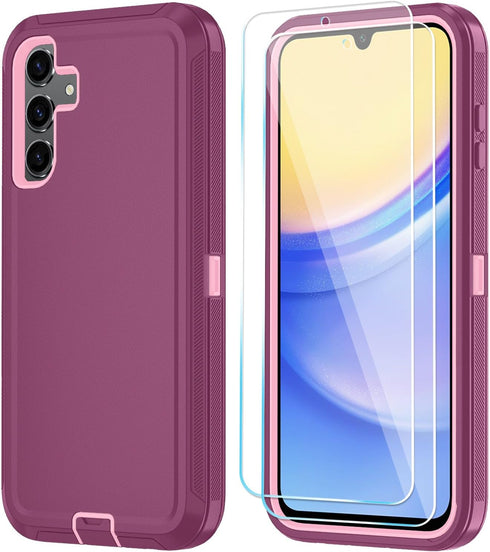 Qinmay Phone Case for Samsung Galaxy A35 5G Case with HD Screen Protector, Samsung A35 5G Case Durable Shockproof 3-Layer Cover for Galaxy A35 5G ...