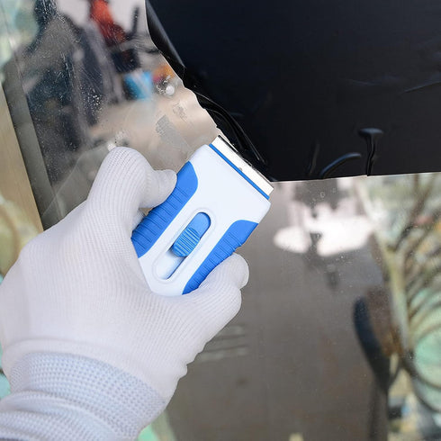 EHDIS Ceramic Scraper Car Sticker Remover Glass Stove Top Razor Scraper Label,Glue,Paint,Adhesive Remover Tool + 10pcs Stainless Steel Razor Blade...