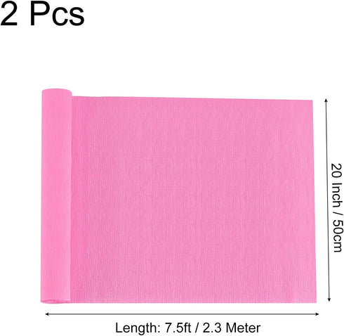 MECCANIXITY Crepe Paper Rolls 7.5ft Long 20 Inch Wide for Various Large Hanging Party Backdrop DIY Decoration, DIY Supplies, Hot Pink Pack of 2...