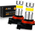 Alla Lighting 2800lm H8 H11 H16 LED Fog Lights Bulbs, 3200K Golden Yellow DRL Replacement for Cars, Trucks, Xtreme Super Bright COB-72 SMD Upgrade...