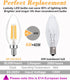 E14 Base LED Filament Candle Shape Light Bulb,E14 European Base Bulb,Warm White 2700K 400LM 40W Equivalent,C35 Clear Glass Torpedo Shape Bullet To...