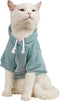 QWINEE Basic Dog Hoodie, Dog Warm Jacket, Cat Apparel, Dog Shirt, Dog Clothes for Puppy Kitten Small Medium Dogs Cats Cadet Blue S...