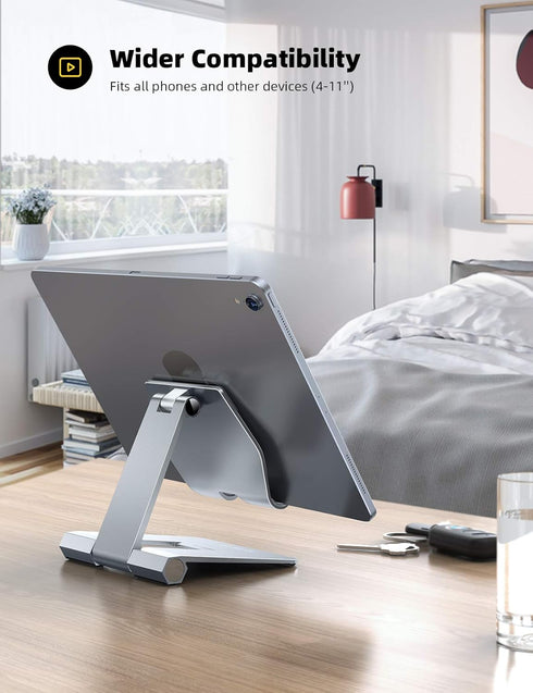 Lamicall ???????? ???????????????? Adjustable Cell Phone Stand Desk - Foldable Desktop Phone Holder, Cradle, Dock, Compatible with iPhone 15 14, P...