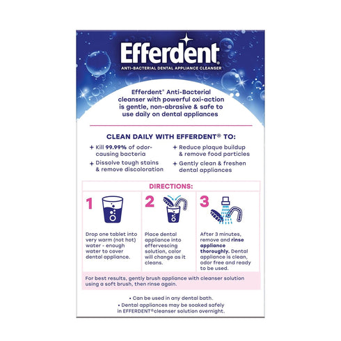 Efferdent Retainer Cleaning Tablets, Denture Cleanser Tablets for Dental Appliances, Complete Clean, 126 Tablets...