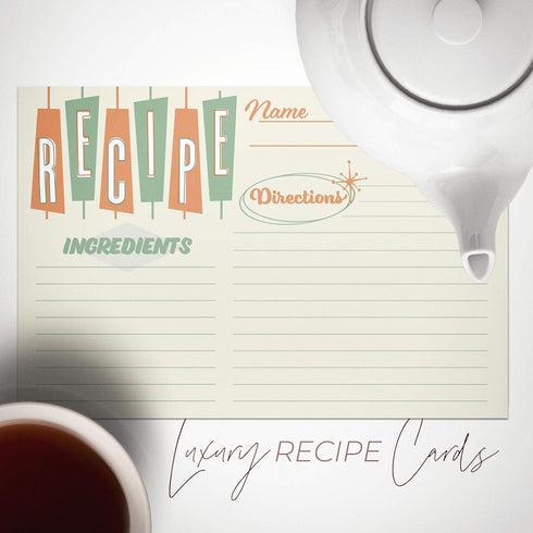 Retro Recipe Cards from Dashleigh, 48 Cards, 4x6 inches, The Gift Collection, Blank, Water-Resistant and Double-Sided...