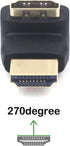 VCE HDMI 270 Degree Adapter 6-Pack, Right Angle HDMI Adapter Male to Female L-Shape Connector with 4K@60Hz, 3D for TV Stick, HDTV, PC...