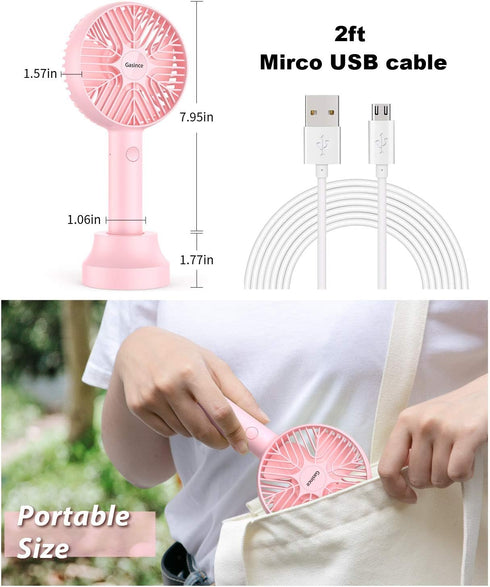 Handheld Fan Mini Fan,Small Personal Portable Fan, USB Desk Fan,Rechargeable Eyelash Fan for Makeup,8-13hours Operated Small Makeup Eyelash Fan fo...