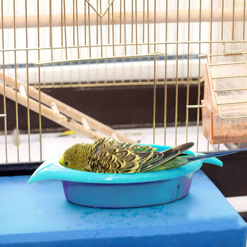 Bird Bath for Cage- Small Tub Bowl for Hang Inside Cage Birdbath Shower for Parrot/Parakeets/Cockatiels/Canary/Budgerigar (Blue)...