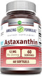 Amazing Formulas Astaxanthin 12 Mg Supplement | 60 Softgels | Non-GMO | Gluten Free | Made in USA...