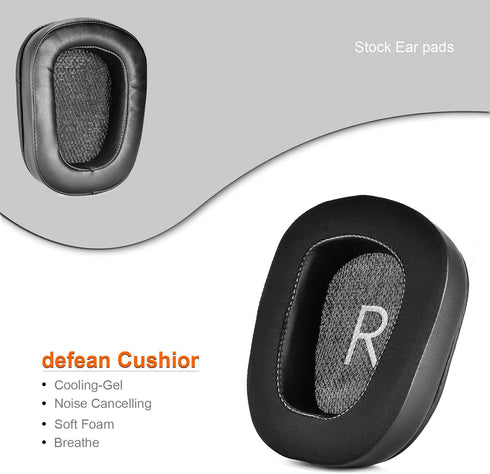 Silicone Gel Instant chill Ear pads - defean Replacement Earpads Cushion Compatible with Logitech G35 G930 G933 G933S G935 G633 G633S G635 G533 G4...