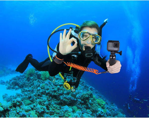 Steel-cored Waterproof Action Camera Anti-Loose Dive Wrist Strap, Diving Surfing Snorkeling Drifting Safety Wire Rope Tether for GoPro Sony Olympu...